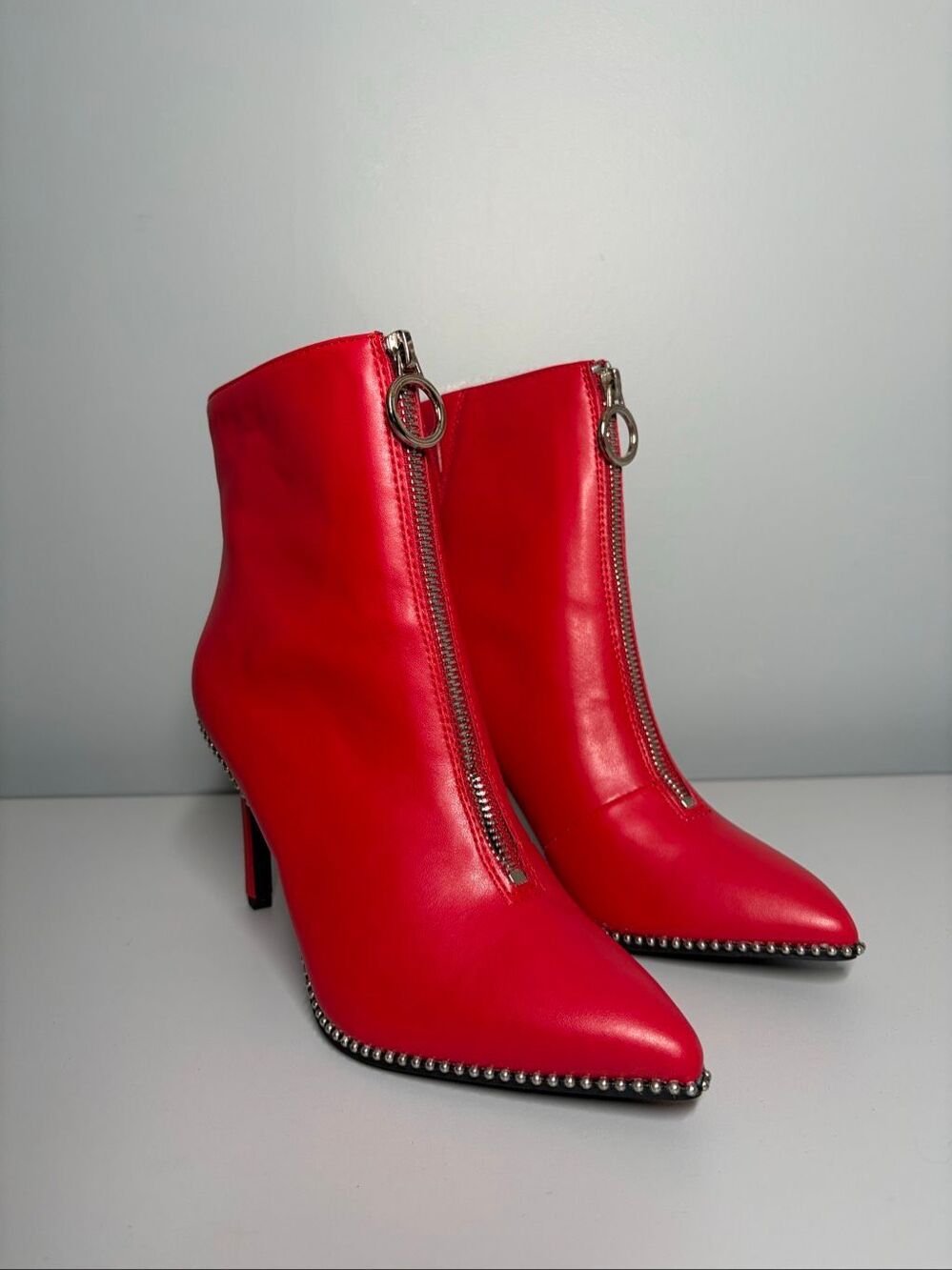 Bar lll bridge TP Red Patent Leather Bootie Pointed Toe Heals Women Size 7M